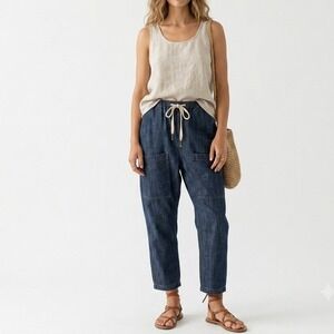 Sandrine Rose Free People Virgin Drop Crotch Harem Jogger Jeans Women's XS Blue
